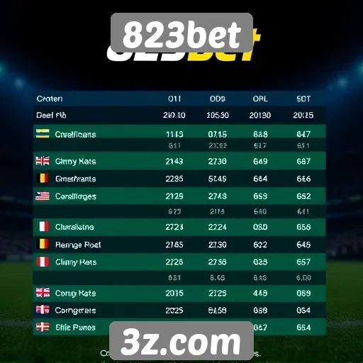 Comparação de odds entre 823bet e concorrentes